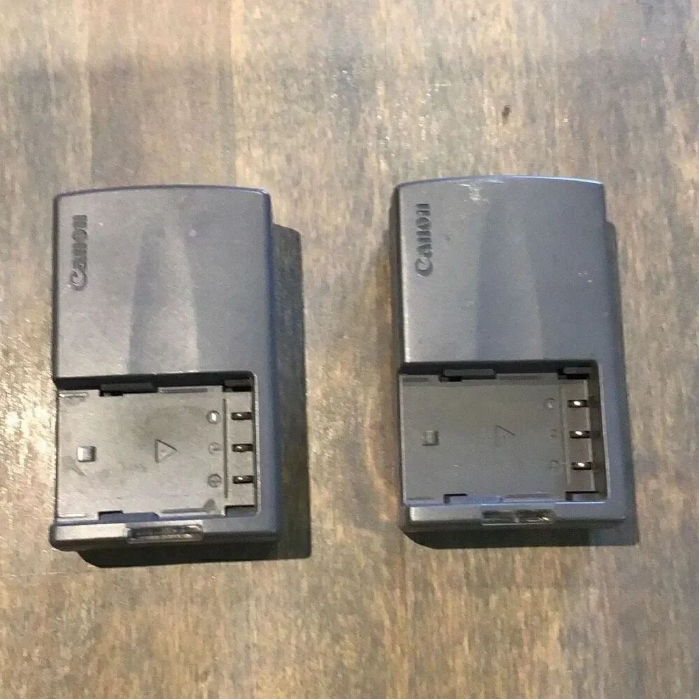 Pair of Cannon CB-2LT camera battery chargers